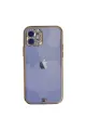 Apple İphone 12 Kılıf Liva Taşlı Silikon - Mor