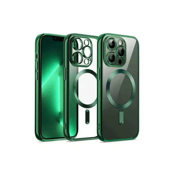 Apple İphone 12 Pro Kılıf Kross Magneticsafe Kapak - Koyu Yeşil