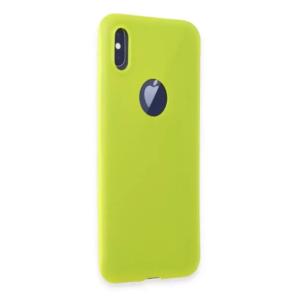 Apple İphone X Kılıf First Silikon - Parlak Sarı