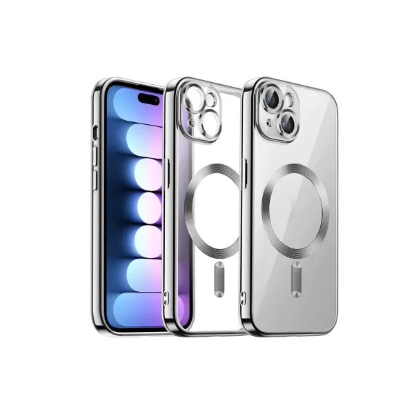 Apple İphone 13 Kılıf Kross Magneticsafe Kapak - Gümüş