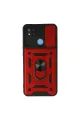 Xiaomi Redmi 9c Kılıf Pars Lens Yüzüklü Silikon - Kırmızı
