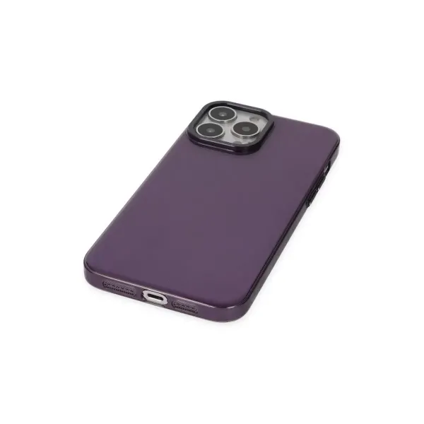 Apple İphone 13 Pro Max Kılıf Anka Pc Sert Metal Kapak - Mor