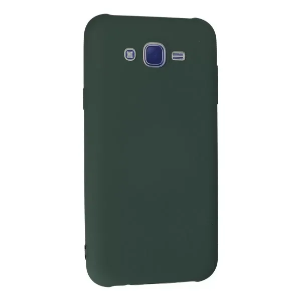 Samsung Galaxy J7 Kılıf Nano İçi Kadife Silikon - Koyu Yeşil