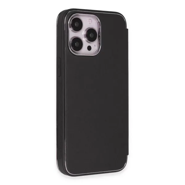 Apple İphone 13 Pro Kılıf Dolpin Kapaklı - Siyah