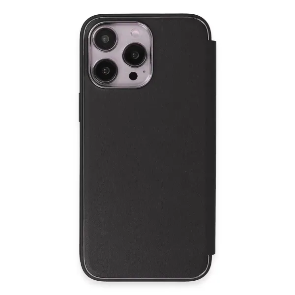 Apple İphone 13 Pro Kılıf Dolpin Kapaklı - Siyah