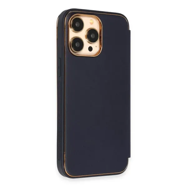 Apple İphone 13 Pro Kılıf Dolpin Kapaklı - Lacivert