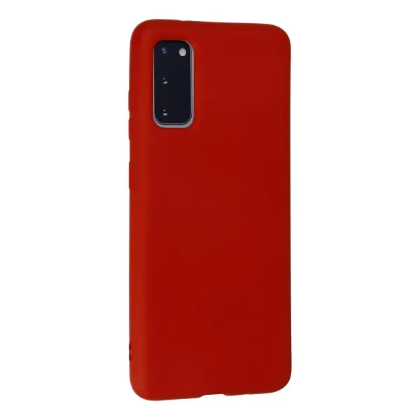 Samsung Galaxy S20 Kılıf Nano İçi Kadife Silikon - Kırmızı