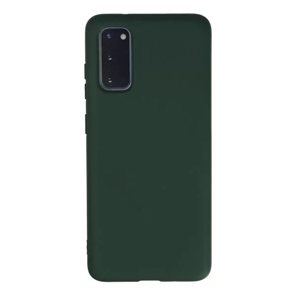 Samsung Galaxy S20 Kılıf Nano İçi Kadife Silikon - Koyu Yeşil