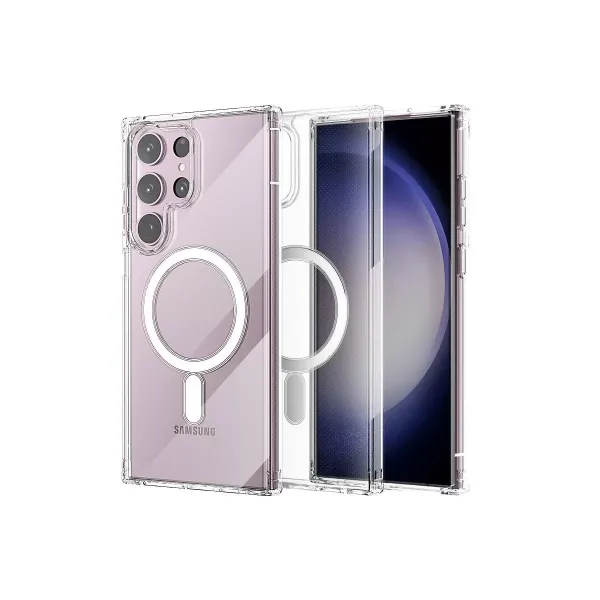Samsung Galaxy S23 Ultra Kılıf Magneticsafe Şeffaf Silikon - Şeffaf