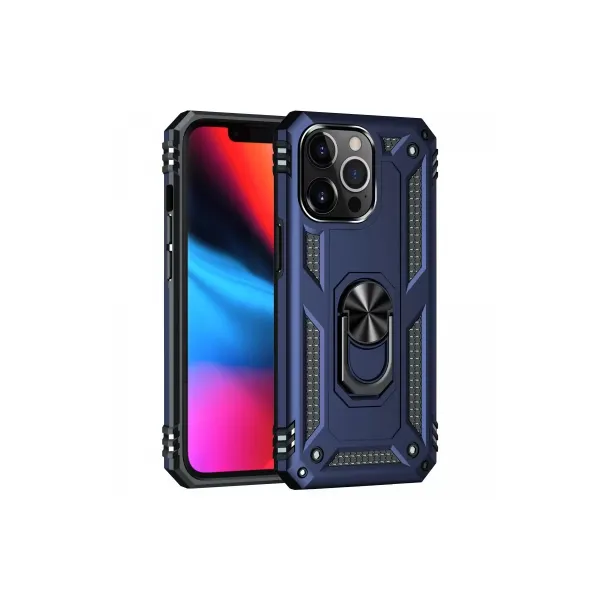 Apple İphone 13 Pro Max Kılıf Sofya Yüzüklü Silikon Kapak - Lacivert
