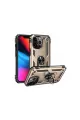 Apple İphone 13 Pro Max Kılıf Sofya Yüzüklü Silikon Kapak - Gold