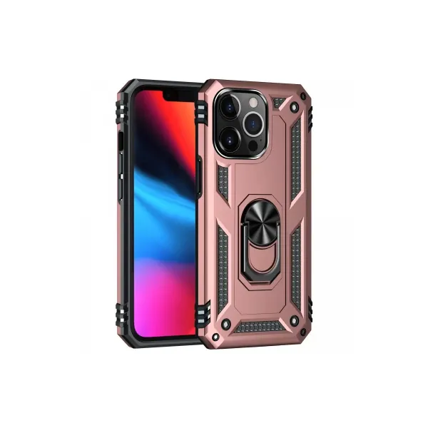 Apple İphone 13 Pro Max Kılıf Sofya Yüzüklü Silikon Kapak - Rose