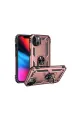 Apple İphone 13 Kılıf Sofya Yüzüklü Silikon Kapak - Rose