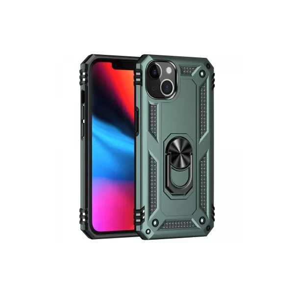 Apple İphone 13 Kılıf Sofya Yüzüklü Silikon Kapak - Yeşil