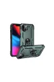 Apple İphone 13 Kılıf Sofya Yüzüklü Silikon Kapak - Yeşil