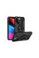 Apple İphone 13 Pro Kılıf Sofya Yüzüklü Silikon Kapak - Siyah