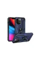 Apple İphone 13 Pro Kılıf Sofya Yüzüklü Silikon Kapak - Lacivert