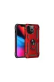 Apple İphone 13 Pro Kılıf Sofya Yüzüklü Silikon Kapak - Kırmızı
