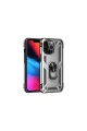 Apple İphone 13 Pro Kılıf Sofya Yüzüklü Silikon Kapak - Gümüş