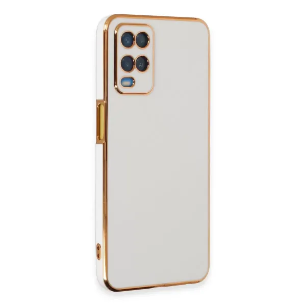 Oppo A54 4g Kılıf Volet Silikon - Beyaz