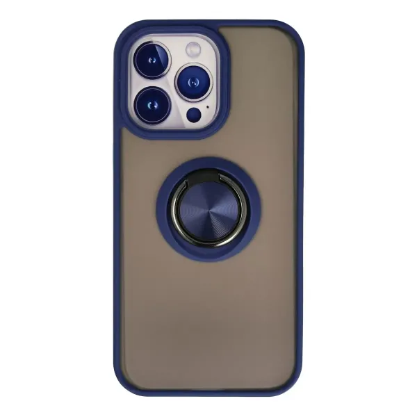 Apple İphone 13 Pro Kılıf Montreal Yüzüklü Silikon Kapak - Lacivert