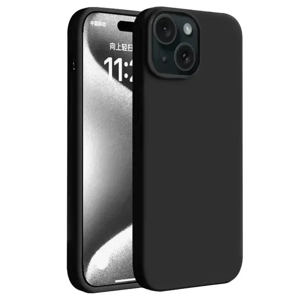 Apple İphone 15 Kılıf First Silikon - Siyah
