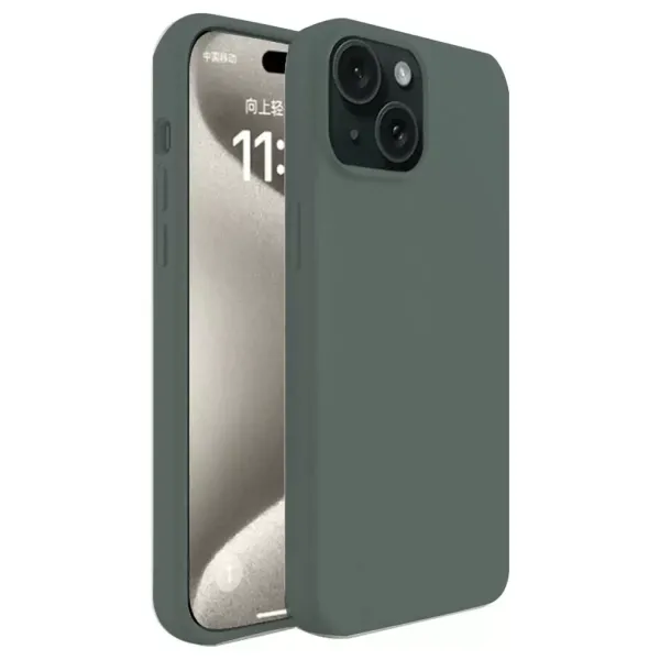 Apple İphone 15 Plus Kılıf First Silikon - Koyu Yeşil