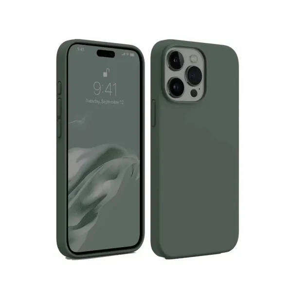 Apple İphone 15 Pro Kılıf First Silikon - Koyu Yeşil