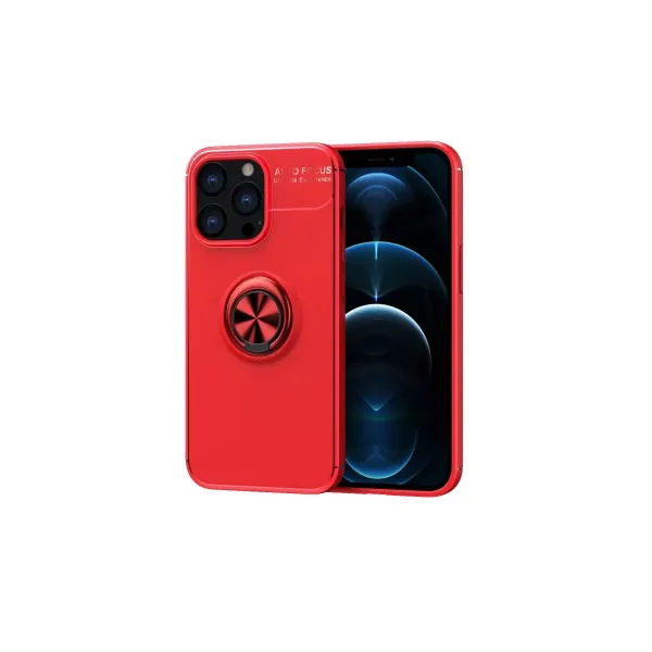 Apple İphone 13 Pro Kılıf Range Yüzüklü Silikon - Kırmızı
