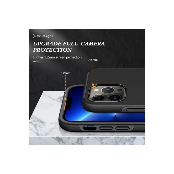 Apple İphone 13 Pro Kılıf Elit Yüzüklü Kapak - Siyah