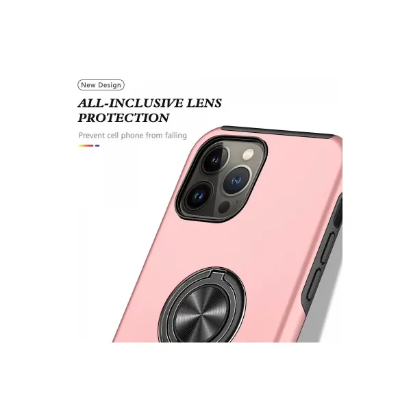 Apple İphone 13 Pro Kılıf Elit Yüzüklü Kapak - Pembe