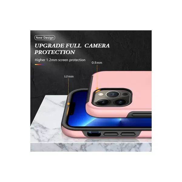 Apple İphone 13 Pro Kılıf Elit Yüzüklü Kapak - Pembe