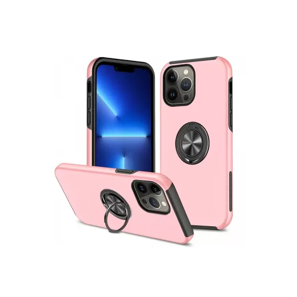 Apple İphone 13 Pro Max Kılıf Elit Yüzüklü Kapak - Pembe