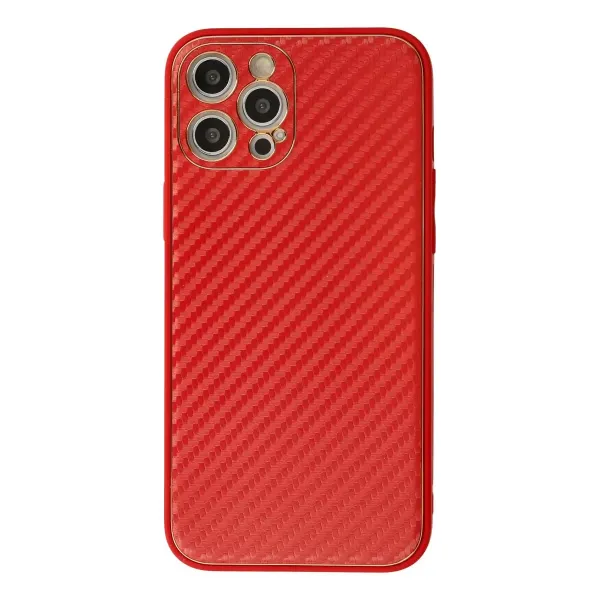Apple İphone 12 Pro Kılıf Coco Karbon Silikon - Kırmızı