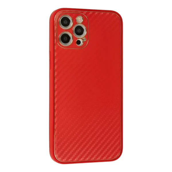 Apple İphone 12 Pro Kılıf Coco Karbon Silikon - Kırmızı