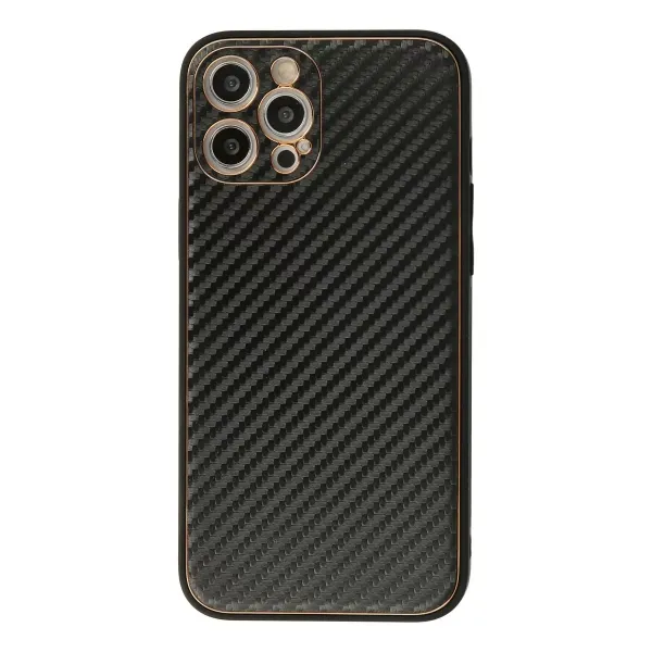 Apple İphone 12 Pro Max Kılıf Coco Karbon Silikon - Siyah