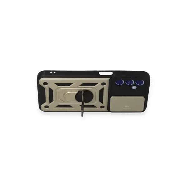 Samsung Galaxy M34 5g Kılıf Pars Lens Yüzüklü Silikon - Gold