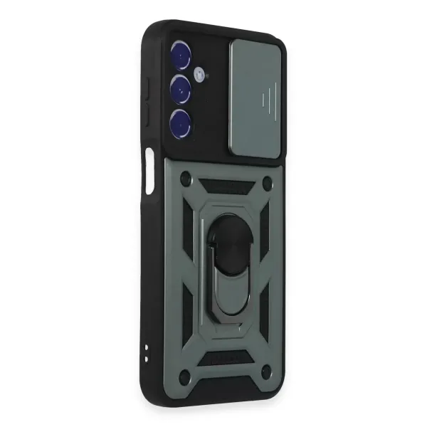 Samsung Galaxy M34 5g Kılıf Pars Lens Yüzüklü Silikon - Yeşil