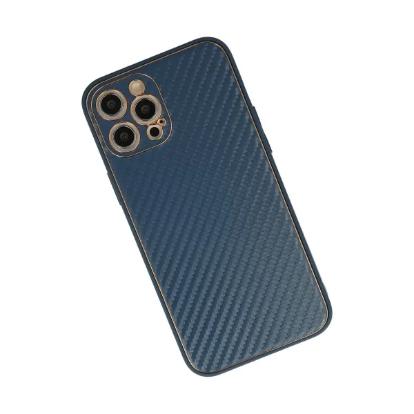 Apple İphone 12 Pro Max Kılıf Coco Karbon Silikon - Mavi