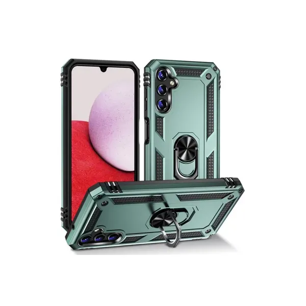 Samsung Galaxy A04s Kılıf Sofya Yüzüklü Silikon Kapak - Yeşil
