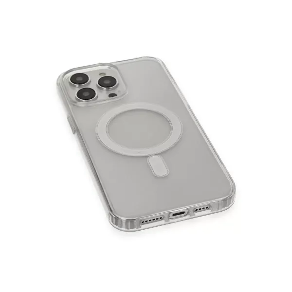 Apple İphone 13 Pro Max Kılıf Matte Şeffaf Magneticsafe - Şeffaf