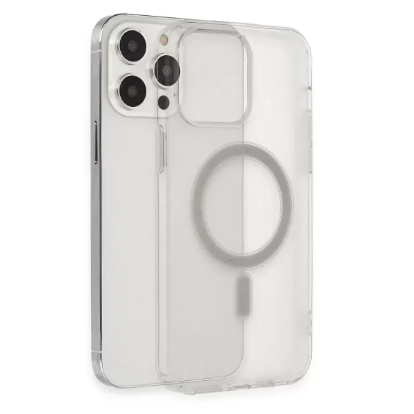 Apple İphone 13 Pro Max Kılıf Matte Şeffaf Magneticsafe - Şeffaf