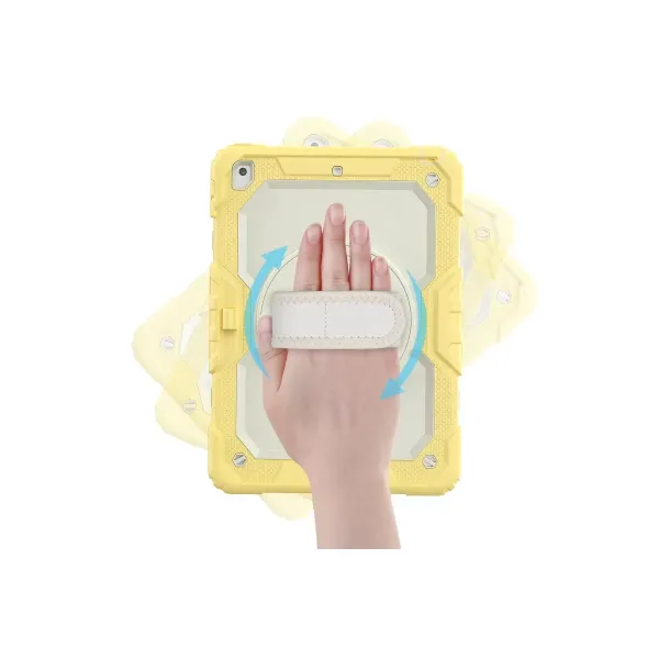 Apple İpad 10.2 (7.nesil) Kılıf Strap New Tablet Kapak - Sarı