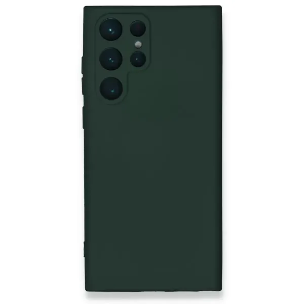 Samsung Galaxy S23 Ultra Kılıf Nano İçi Kadife Silikon - Koyu Yeşil