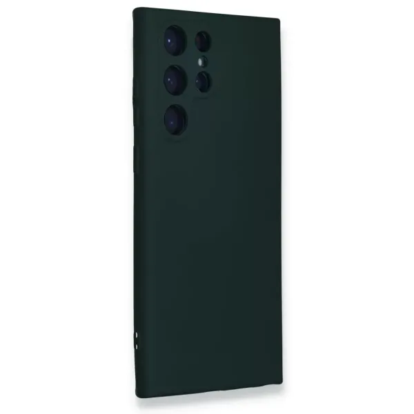 Samsung Galaxy S23 Ultra Kılıf Nano İçi Kadife Silikon - Koyu Yeşil