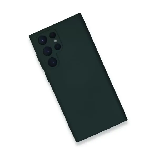 Samsung Galaxy S23 Ultra Kılıf Nano İçi Kadife Silikon - Koyu Yeşil