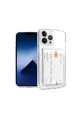 Apple İphone 13 Pro Kılıf Kart Şeffaf Silikon - Şeffaf