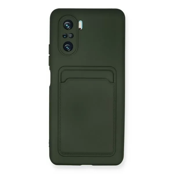 Xiaomi Mi 11i Kılıf Kelvin Kartvizitli Silikon - Koyu Yeşil