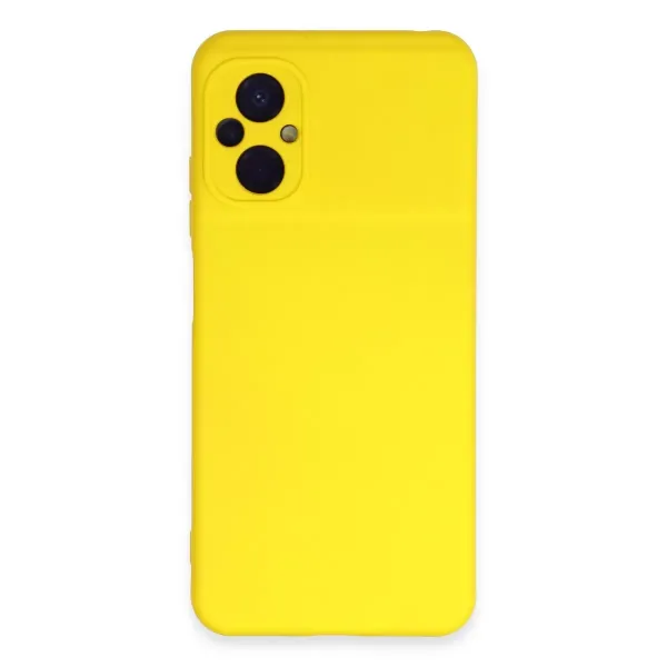 Xiaomi Poco M5 Kılıf Nano İçi Kadife Silikon - Sarı