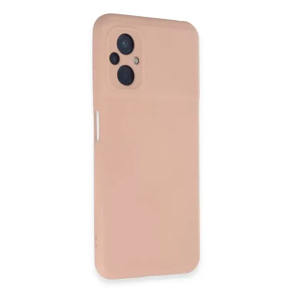 Xiaomi Poco M5 Kılıf Nano İçi Kadife Silikon - Pudra